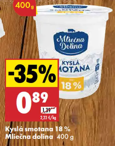 Mliečna Dolina kyslá smotana 18 %