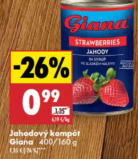 Giana Jahodový kompót v sirupe