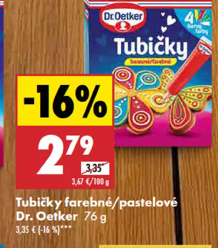 Dr. Oetker Tubičky farebné/pastelové
