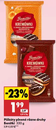 Bonitki Piškóty plnené rôzne druhy