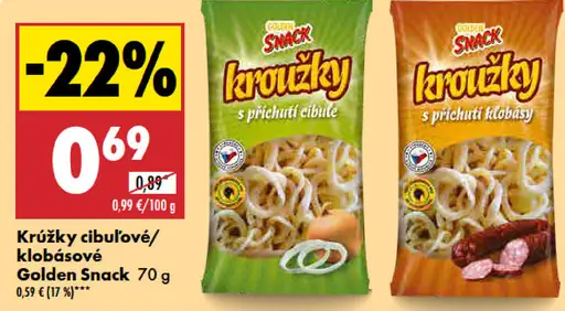Golden Snack Krúžky cibuľové