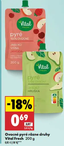 Vital Fresh ovocné pyré