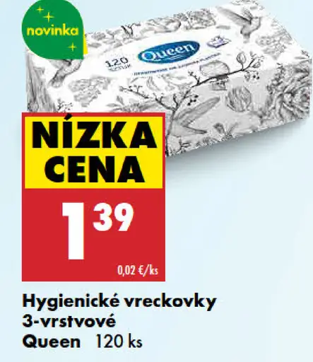 Queen Hygienické vreckovky 3-vrstvové