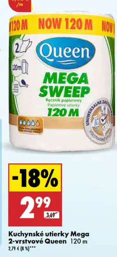 Queen Kuchynské utierky 2-vrstvové Mega