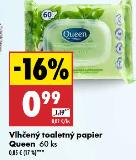Queen vlhčený toaletný papier