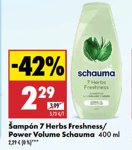 Schauma Šampón 7 Herbs Freshness/Power Volume