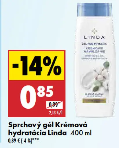 Linda Sprchový gél Krémová hydratácia