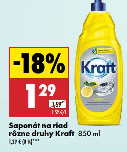 Kraft Saponát na riad rôzne druhy