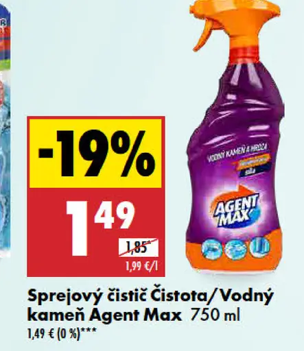 Agent Max Sprejový čistič Čistota/Vodný kameň