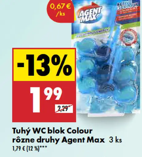 Agent Max Tuhý WC blok Colour rôzne druhy