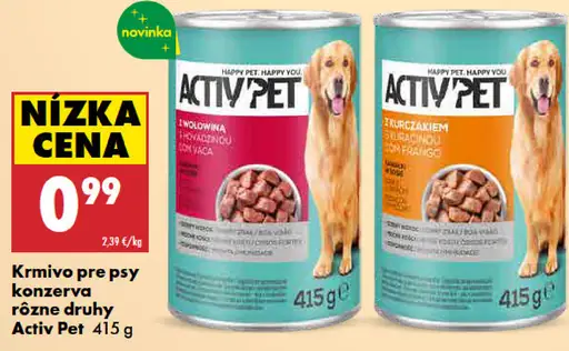 Activ Pet krmivo pre psy konzerva