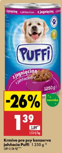 Puffi Krmivo pre psy konzerva jahňacia