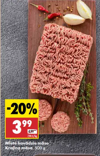 Mleté hovädzie mäso Krajina mäsa