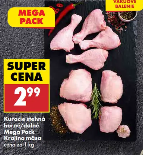 Krajina mäsa Kuracie stehná horné/dolné mega pack