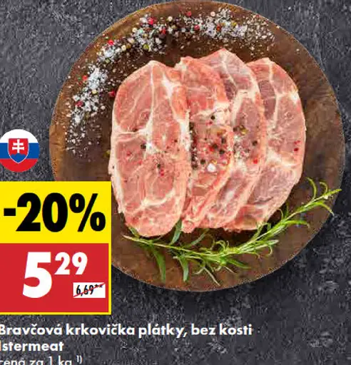 Bravčová krkovička plátky bez kosti Istermeat