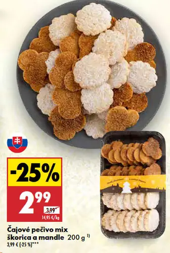 Čajové pečivo mix škorica a mandle