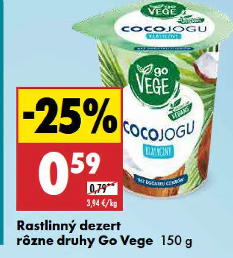Go Vege Rastlinný dezert kokosový