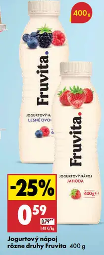 Fruvita Jogurt nápoj lesné ovocie jahodový