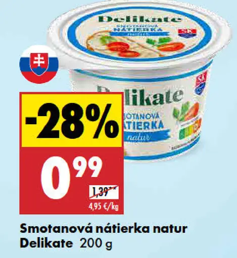 Delikate Smotanová nátierka natur
