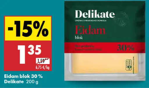 Delikate Eidam blok 30 %