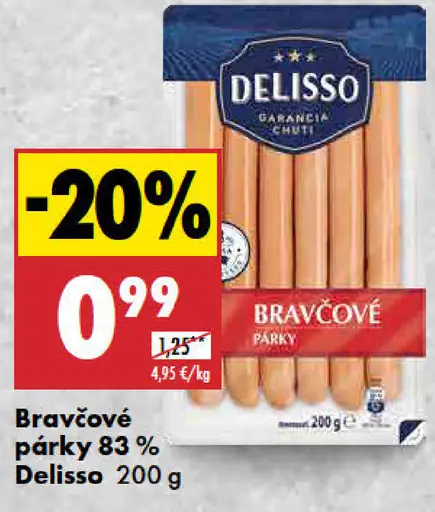 Delisso Bravčové párky 83 %