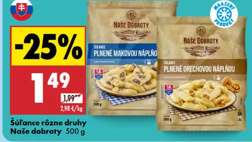 Naše Dobroty Šúľance plnené makovou náplňou