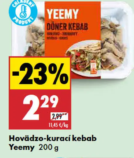 Yeemy Hovädzo-kurací kebab
