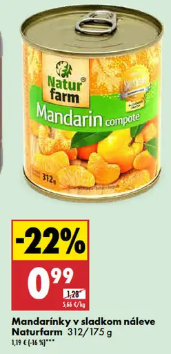 Naturfarm mandarínky v sladkom náleve