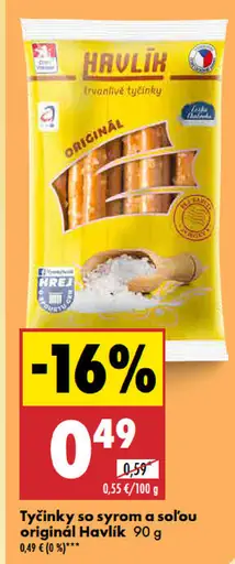 Tyčinky so syrom a soľou