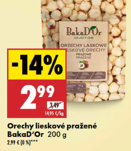 Orechy lieskové pražené