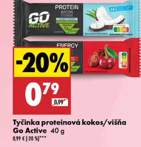 Go Active tyčinka proteínová kokos/višňa