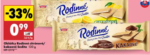 Sedita Oblátky rodinné citrón/kakao