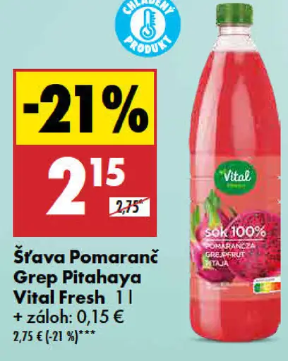 Šťava Pomaranč Grap Pithaya Vital Fresh