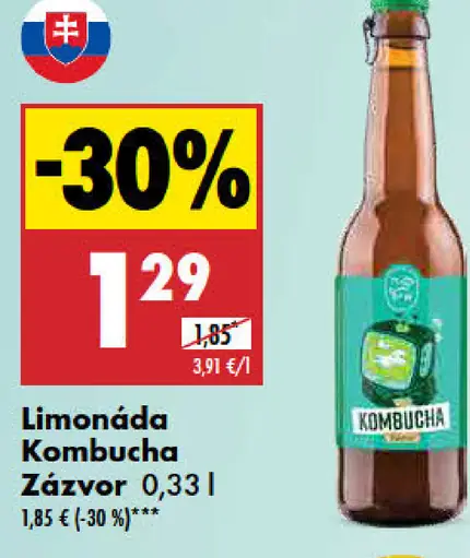 Limonáda Kombucha Zázvor