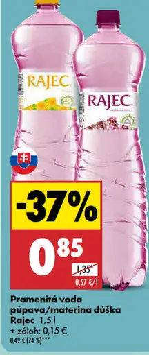 Pramenitá voda púpava/materina dúška Rajec