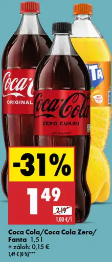Coca Cola/Coca Cola Zero/Fanta