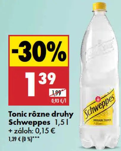 Tonic rôzne druhy Schweppes