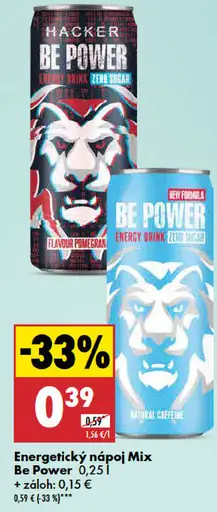 Energetický nápoj Mix Be Power plechovka
