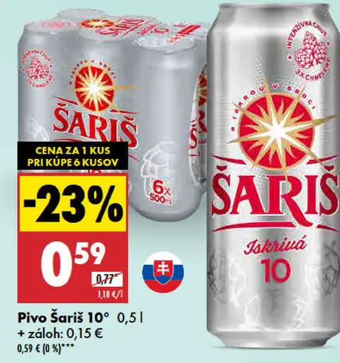 Šariš 10° plechovka