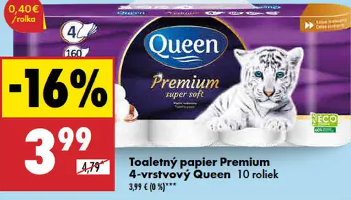 Queen Vlhčený toal. papier