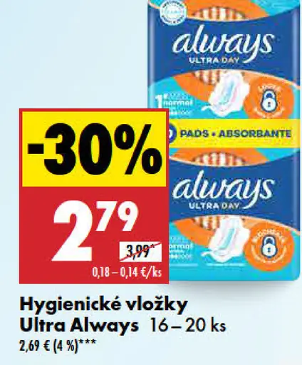 Always Hygienické vložky Ultra