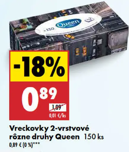 Queen Vreckovky 2-vrstvové rôzne druhy