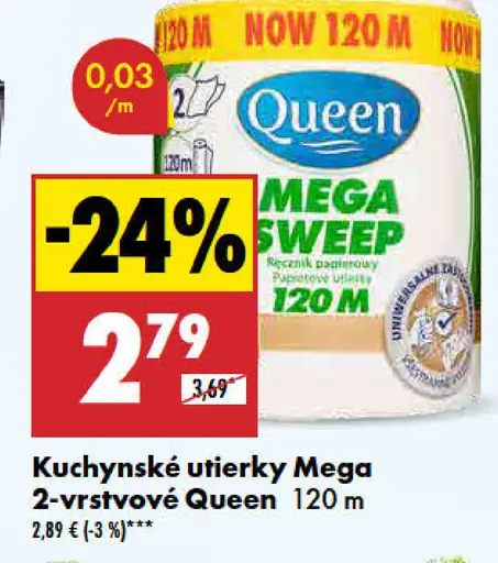 Queen Kuchynské utierky 2-vrstvové Mega
