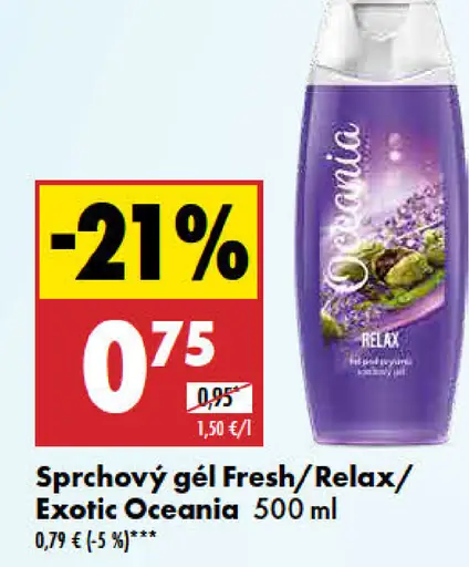 Shower gel Fresh/Relax/Exotic Oceania