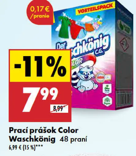 Waschkonig prací prášok Color