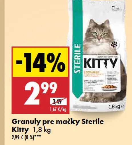 Kitty Granuly pre mačky Sterile