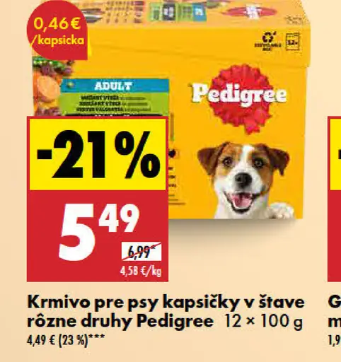 Krmivo pre psy kapsičky v šťave rôzne druhy