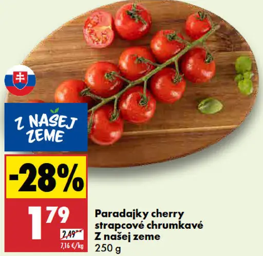 Paradajky cherry strapcové chrumkavé