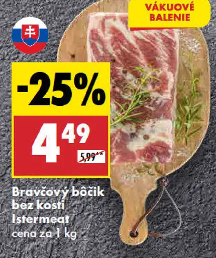1stermeat Bravčový bôčik bez kosti