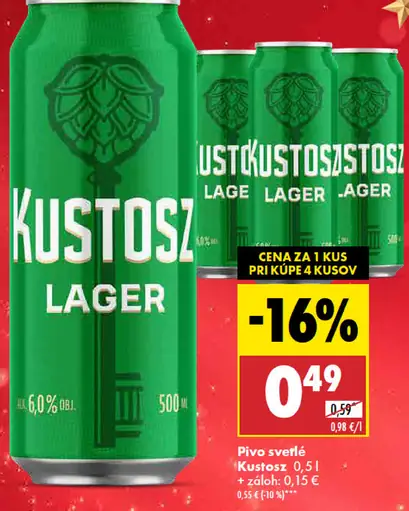 Kustosz svetlé plechovka